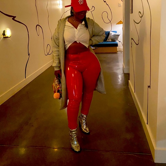 Pants - Red Latex pants great condition